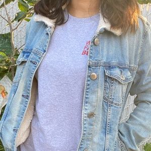 Women’s Denim Jacket with Sherpa lining